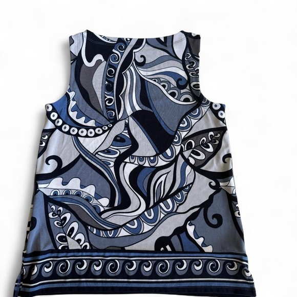 Abstract Blue and Black Women's Top - Picture 4 of 4